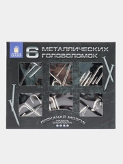 Головоломки металлические для взрослых и детей, развивающие игрушки Золотая Сказка, 664925