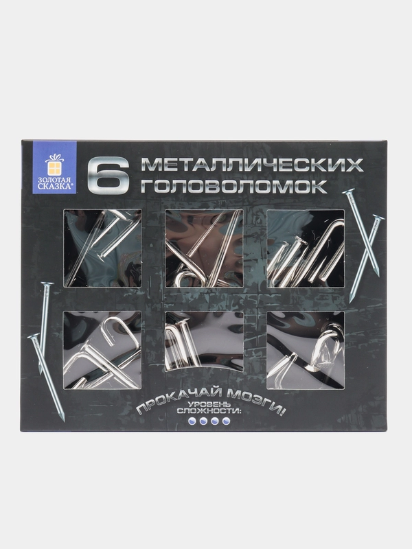 Головоломки металлические для взрослых и детей, развивающие игрушки Золотая Сказка, 664925