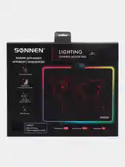 Коврик компьютерный игровой для мыши с подсветкой Sonnen Lighting, резина+ткань, 513316