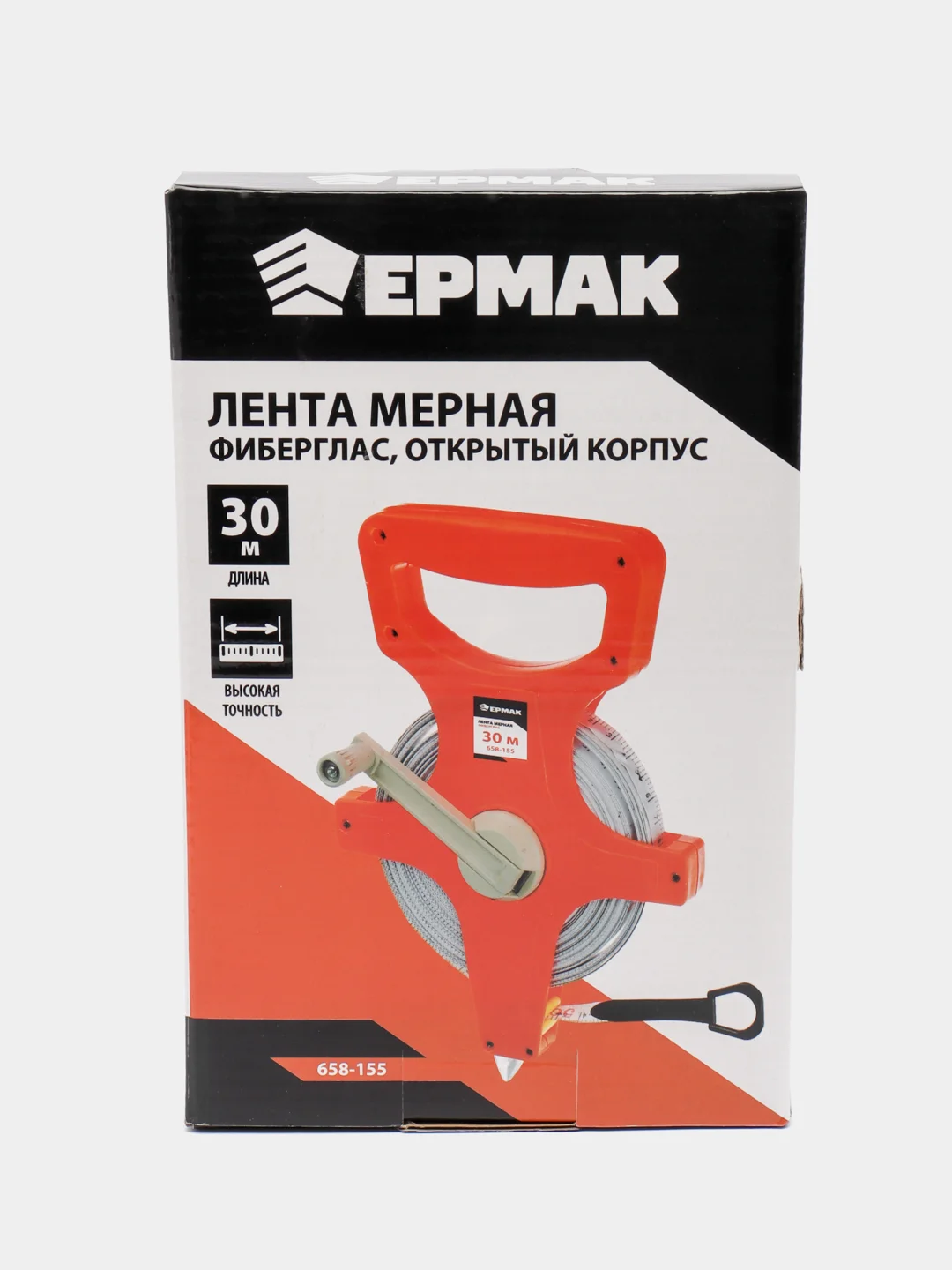 ЕРМАК лента мерная, фиберглас, рулетка 30 м, открытый корпус