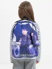 Фиолетовый wednesday рюкзак с USB, Уэнсдэй, школьный рюкзак, детский рюкзак
