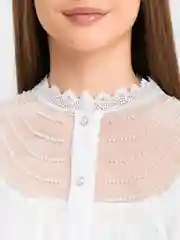 Белый блузка женская, кофточка женская кружевная, рубашка женская школьная белая