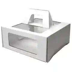 Коробка для торта, 4 окна с ручками, 31 х 31 х 13