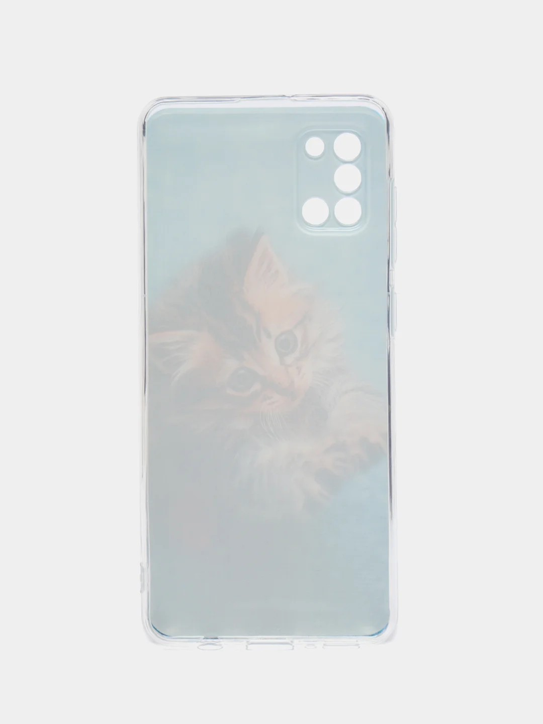 Светло-коричневый силиконовый чехол на Samsung Galaxy A31 / Самсунг А31 прозрачный с рисунком, защита камеры