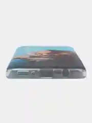 Светло-коричневый силиконовый чехол на Samsung Galaxy A31 / Самсунг А31 прозрачный с рисунком, защита камеры