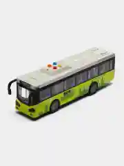 Зеленый интерактивная игрушка "Автобус инерционный 26см", светозвуковые эффекты, открываются двери