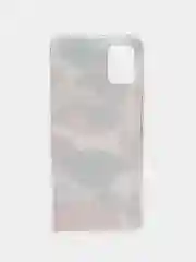 Кремовый силиконовый чехол на Samsung Galaxy A51 / Самсунг А51 прозрачный с рисунком, защита камеры