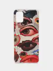 Кремовый силиконовый чехол на Samsung Galaxy A51 / Самсунг А51 прозрачный с рисунком, защита камеры
