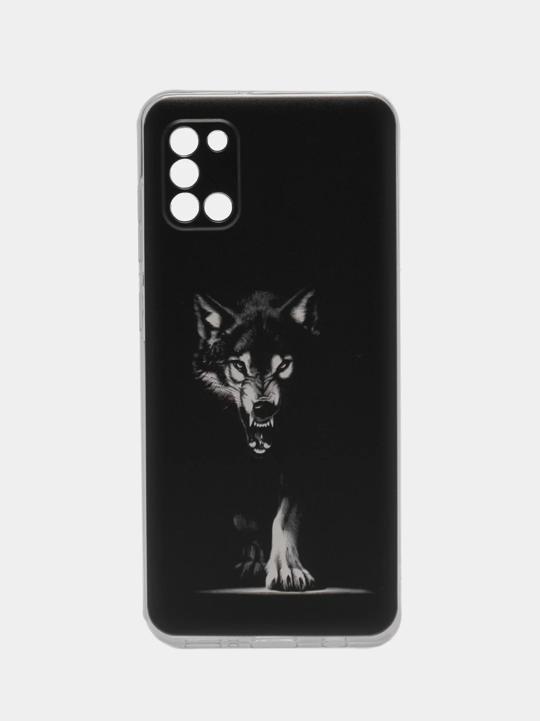 Серый меланж силиконовый чехол на Samsung Galaxy A31 / Самсунг А31 прозрачный с рисунком, защита камеры