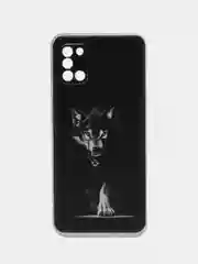 Серый меланж силиконовый чехол на Samsung Galaxy A31 / Самсунг А31 прозрачный с рисунком, защита камеры