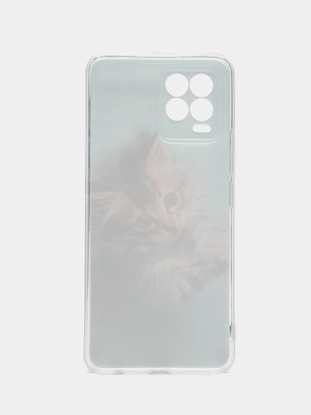 Светло-коричневый силиконовый чехол на Oppo Realme 8/8 Pro / Оппо Реалми 8/8 Про прозрачный, с рисунком