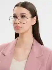 Серебряный очки имиджевые, очки авиатор