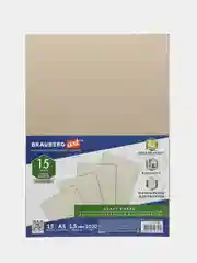 Картон переплетный плотный для скрапбукинга, толщина 1,5 мм, А3, 15 штук, Brauberg 115338