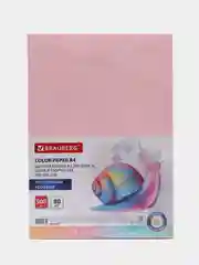 Бумага цветная, для принтера, офисная, Brauberg, А4, 80 г/м2, 500 листов, розовая