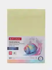 Бумага цветная для принтера, офисная Brauberg, А4, 80 г/м2, 500 листов, желтая, 115220