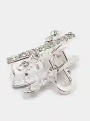 Молочный крабик для волос, со стразами