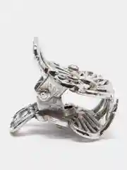 Серый металлик крабики для волос со стразами, металл, 2шт