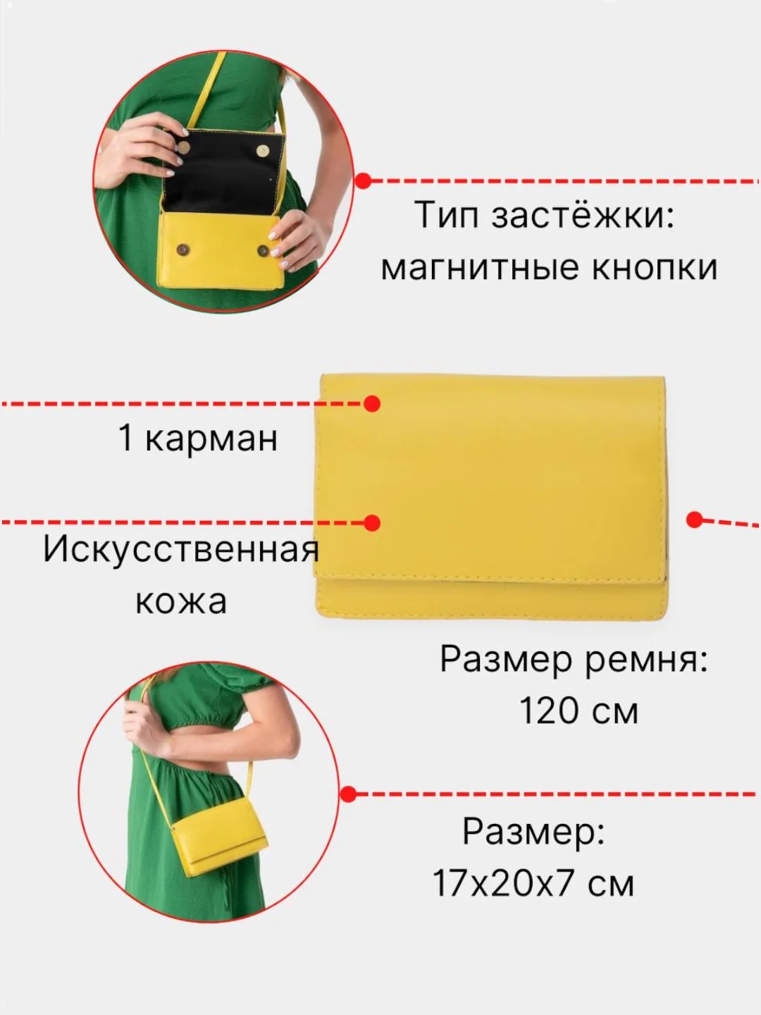Сумка через плечо компактная