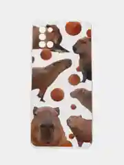 Терракотовый силиконовый чехол на Samsung Galaxy A31 / Самсунг А31 прозрачный с рисунком, защита камеры