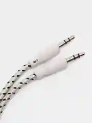 Белый кабель тканевый 3.5, Jack-3.5, Jack Aux