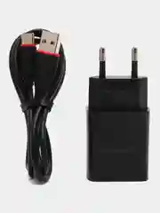 Черный блок питания Borofone СЗУ 2.1А с кабелем Type-c