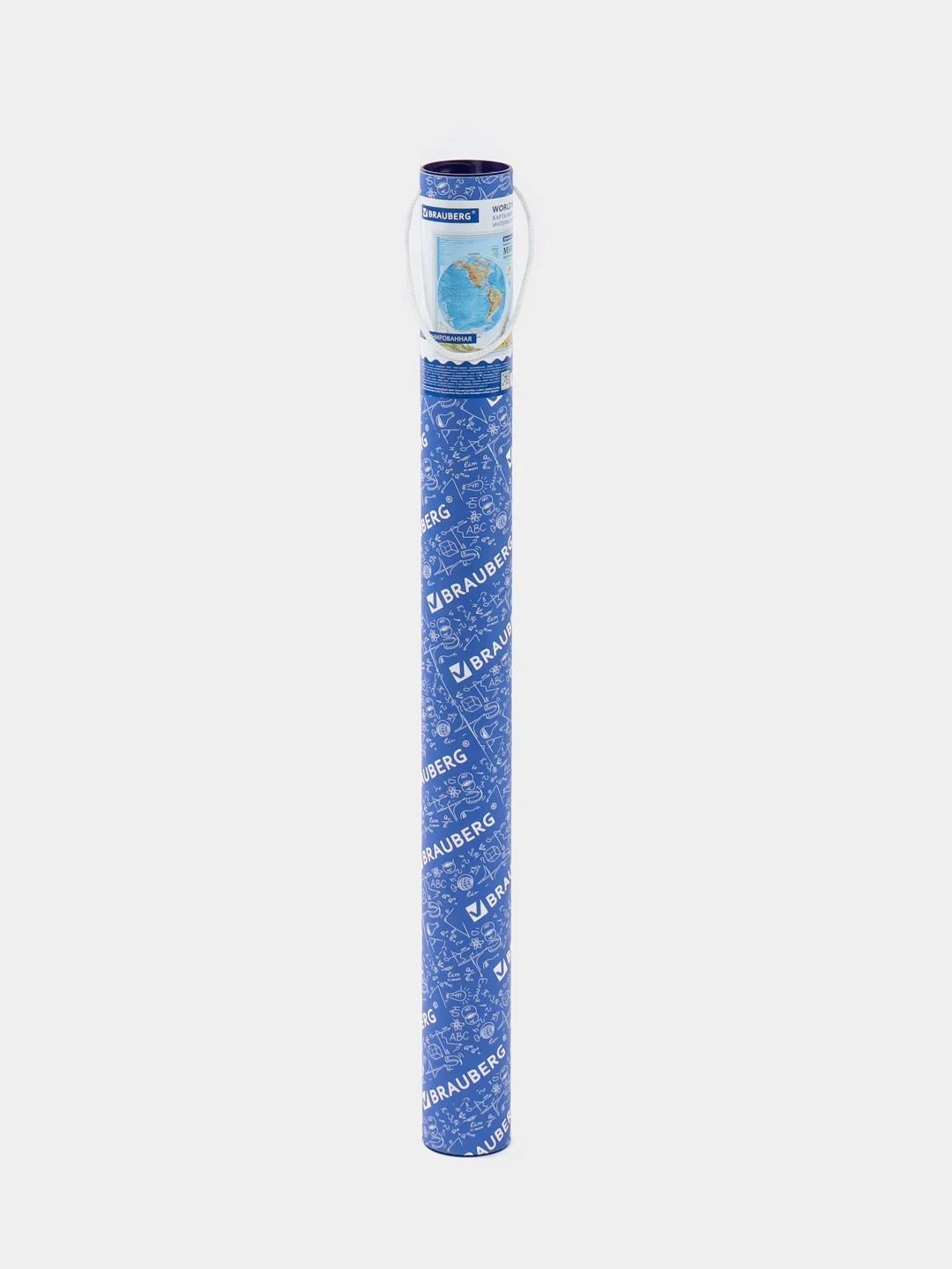 Карта мира, физическая, настенная, на стену, Полушария, интерактивная, Brauberg
