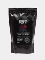 DEEP PINK морская крымская розовая соль для ванны, с эфирным маслом вербены, 1000 г