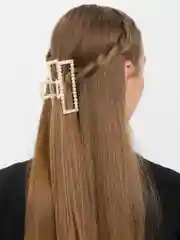 Лимонный краб-заколка для волос жемчужный