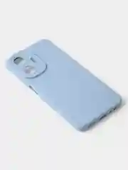Голубой чехол для Realme C55 матовый, с дополнительной защитой камеры