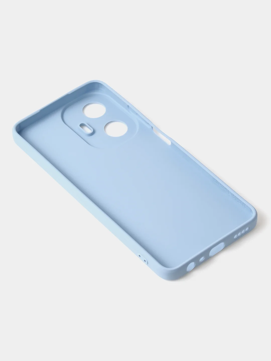 Голубой чехол для Realme C55 матовый, с дополнительной защитой камеры