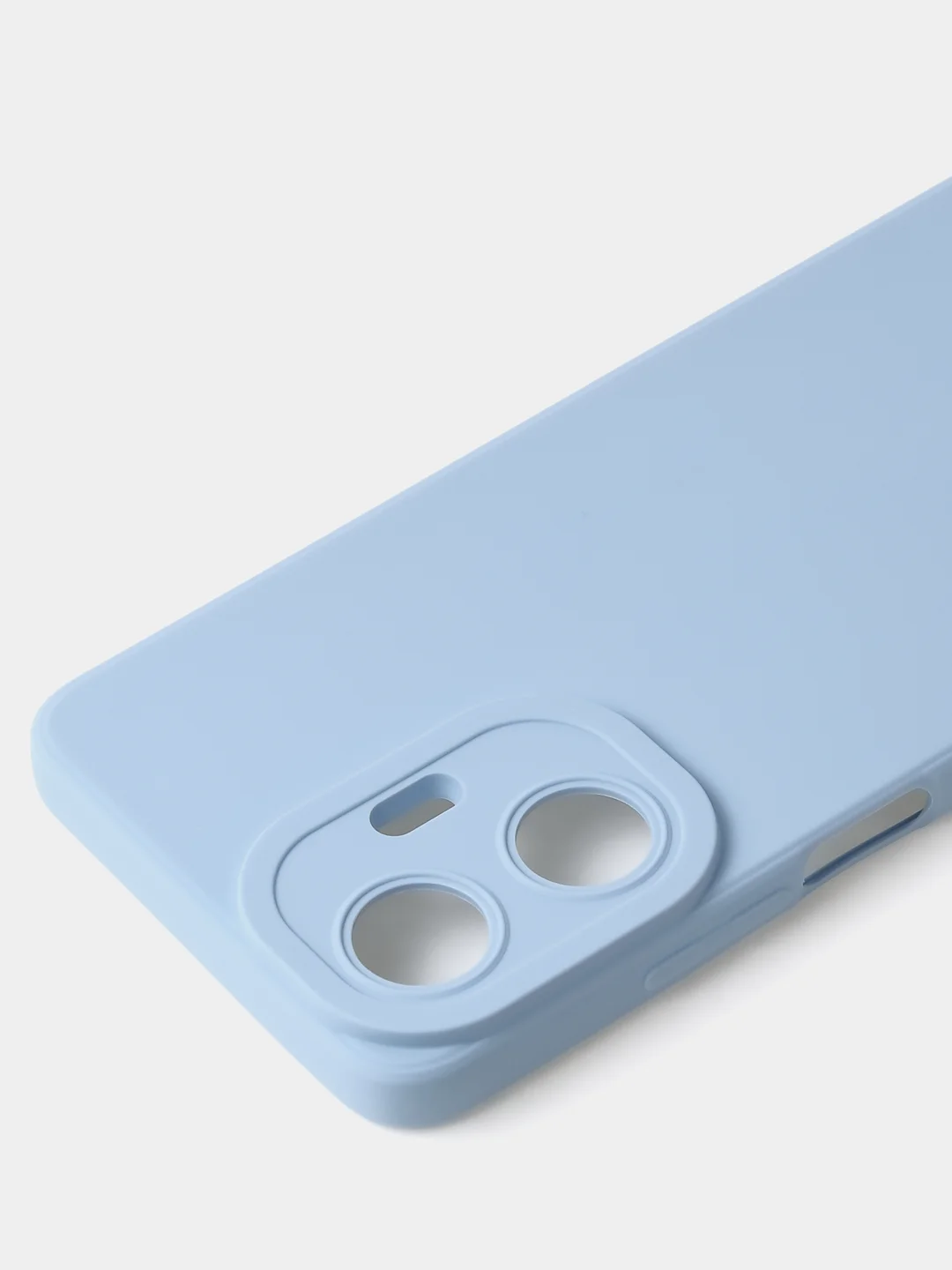 Голубой чехол для Realme C55 матовый, с дополнительной защитой камеры