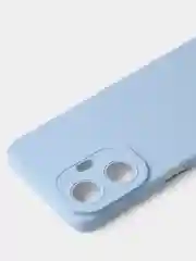 Голубой чехол для Realme C55 матовый, с дополнительной защитой камеры