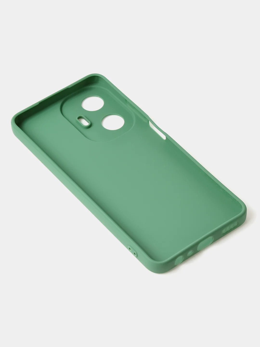 Зеленый чехол для Realme C55 матовый, с дополнительной защитой камеры