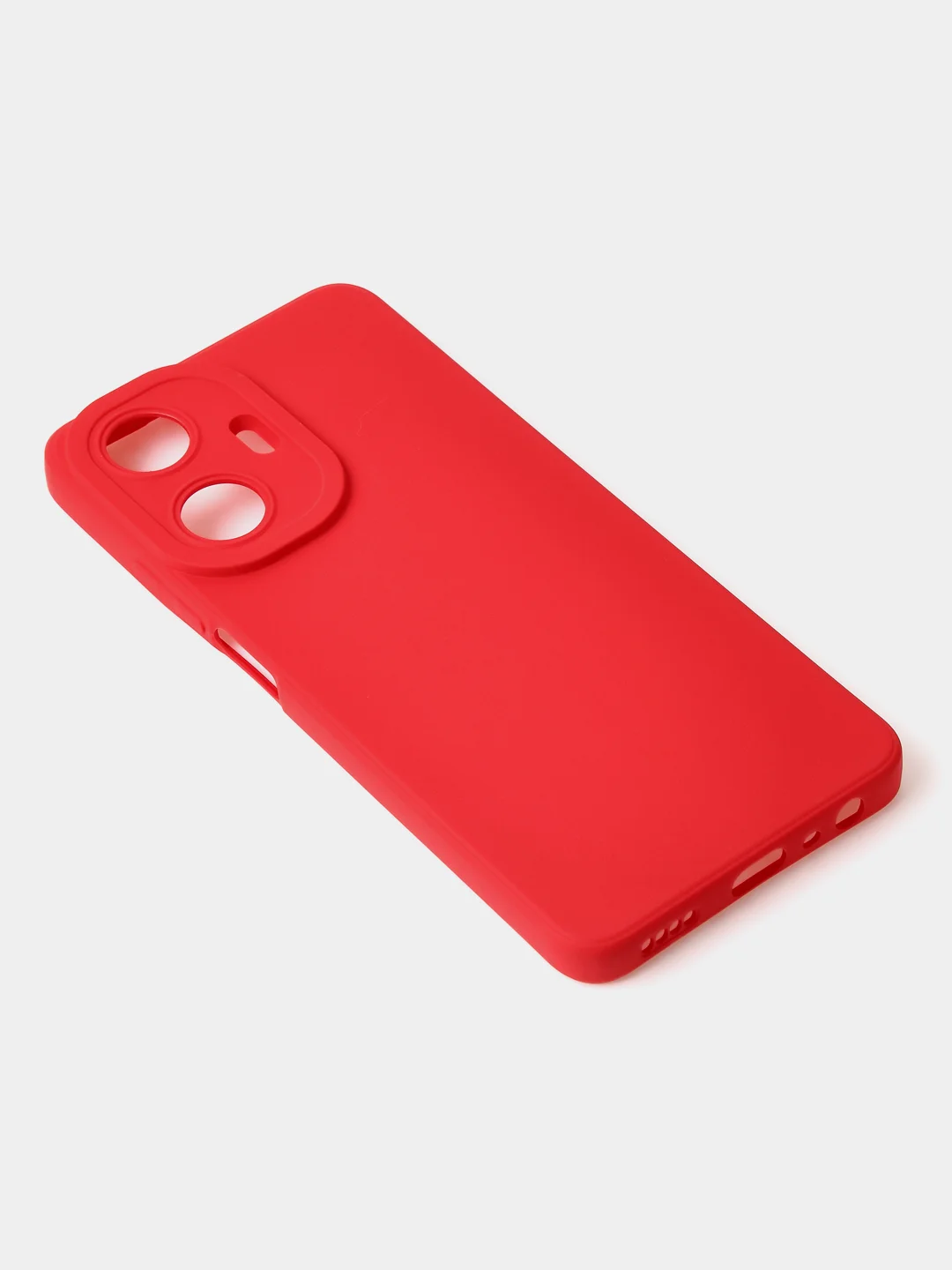 Красный чехол для Realme C55 матовый, с дополнительной защитой камеры