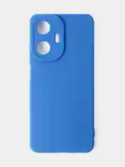 Синий чехол для Realme C55 матовый, с дополнительной защитой камеры