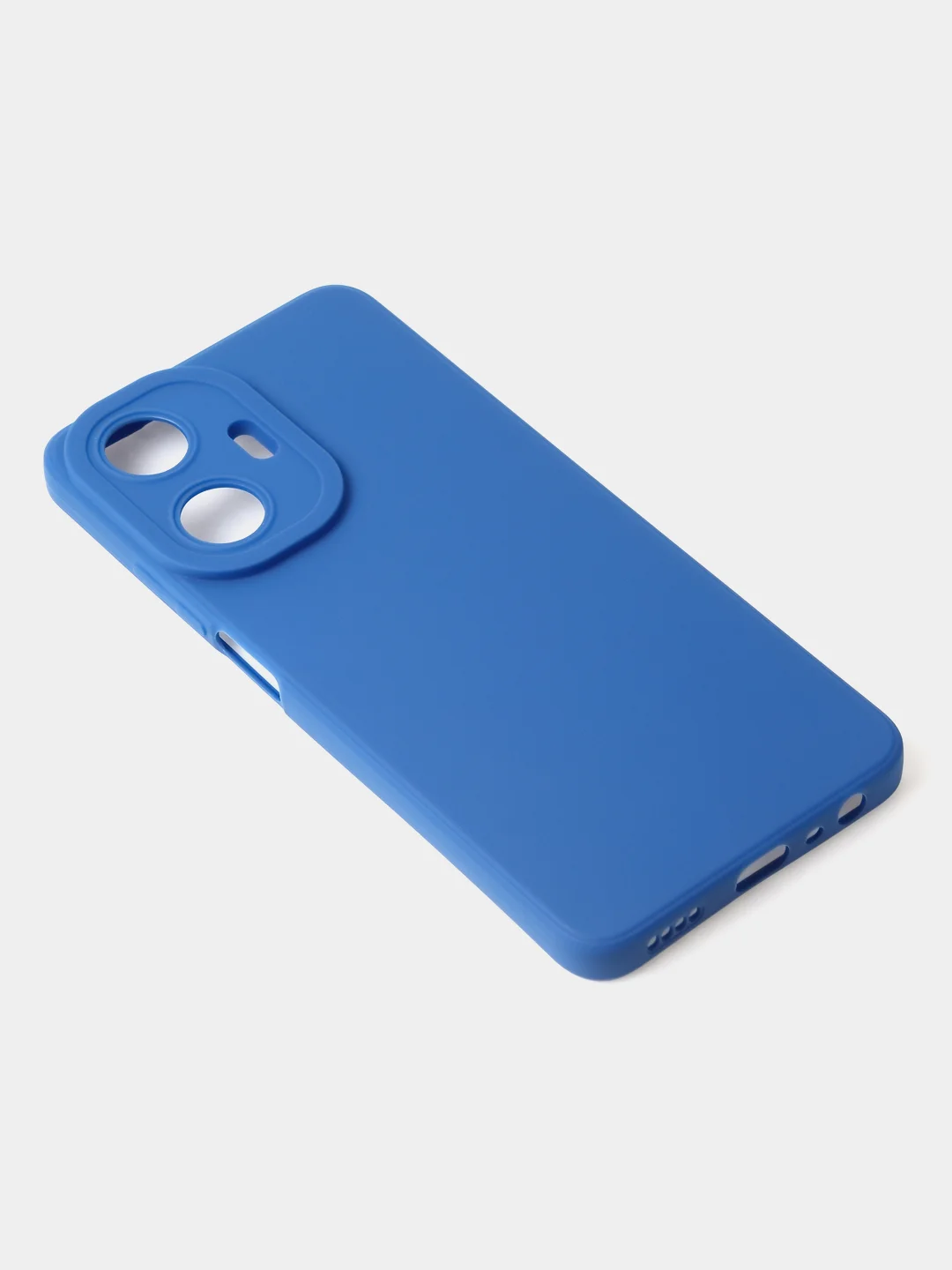 Синий чехол для Realme C55 матовый, с дополнительной защитой камеры