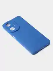 Синий чехол для Realme C55 матовый, с дополнительной защитой камеры