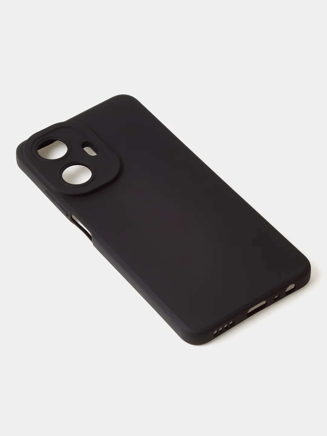 Черный чехол для Realme C55 матовый, с дополнительной защитой камеры