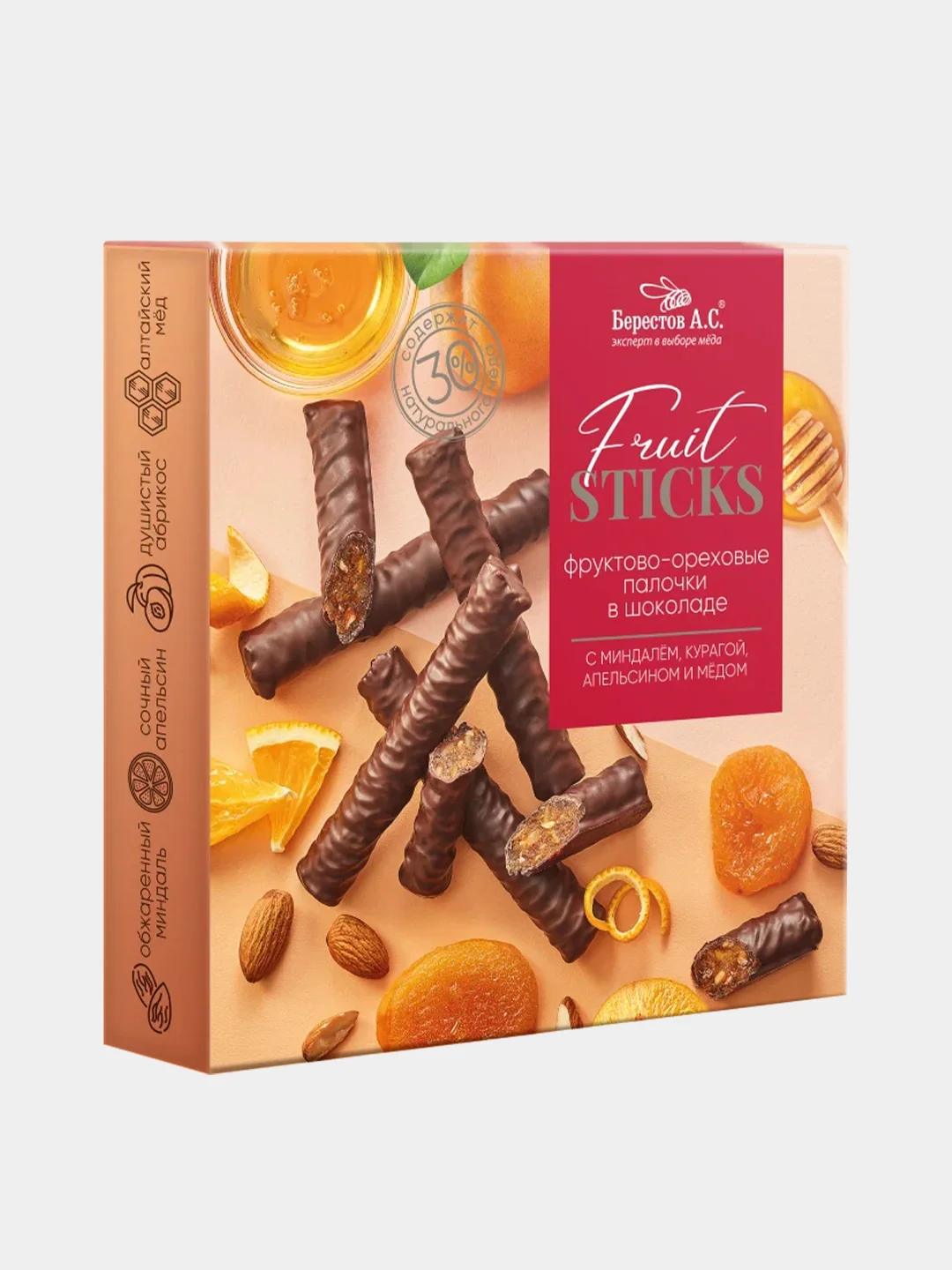 Фруктово-ореховые палочки в шоколаде Fruit Stiсks Берестов А.С, 175 г