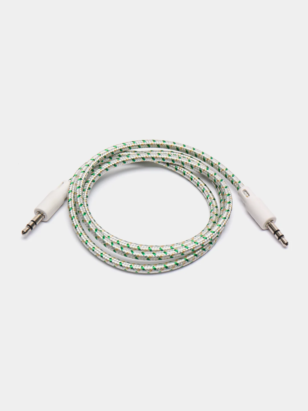 Зеленый кабель тканевый 3.5, Jack-3.5, Jack Aux