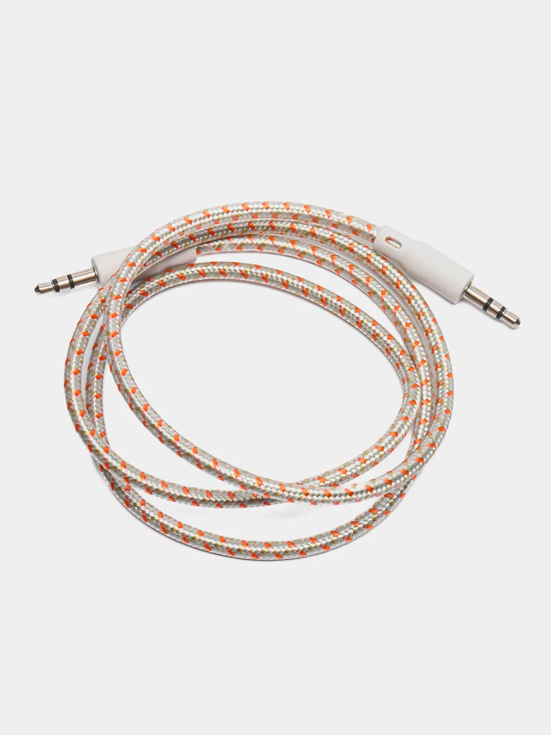 Оранжевый кабель тканевый 3.5, Jack-3.5, Jack Aux
