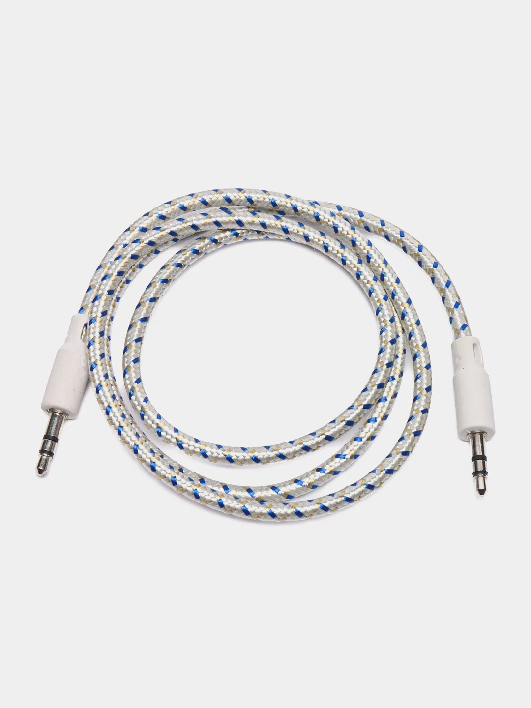Голубой кабель тканевый 3.5, Jack-3.5, Jack Aux