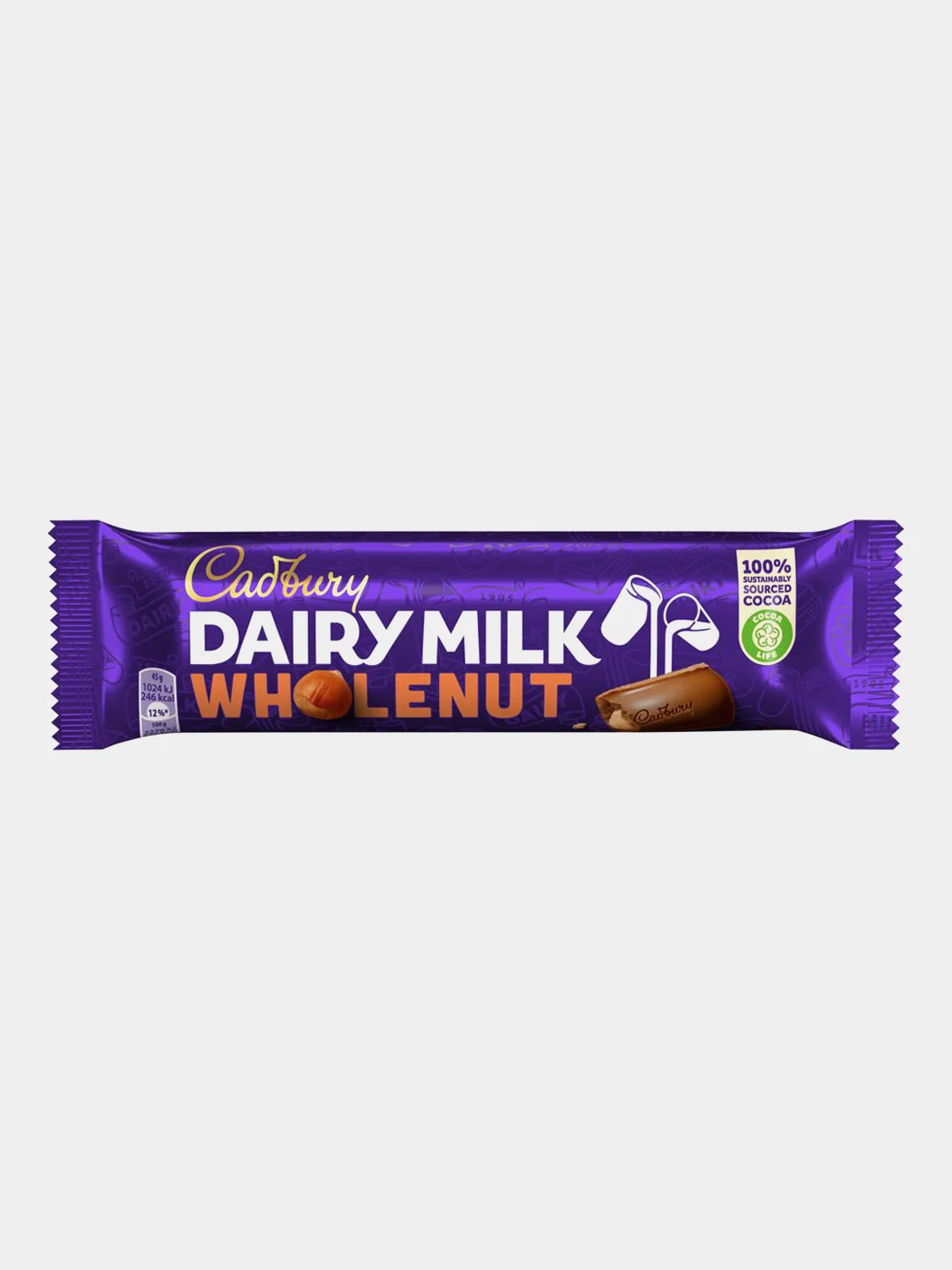 Шоколадный батончик Cadbury Dairy Milk, молочный шоколад с цельным фундуком, 2 шт по 45 г