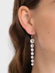 Серьги "Каскад", с кристаллами