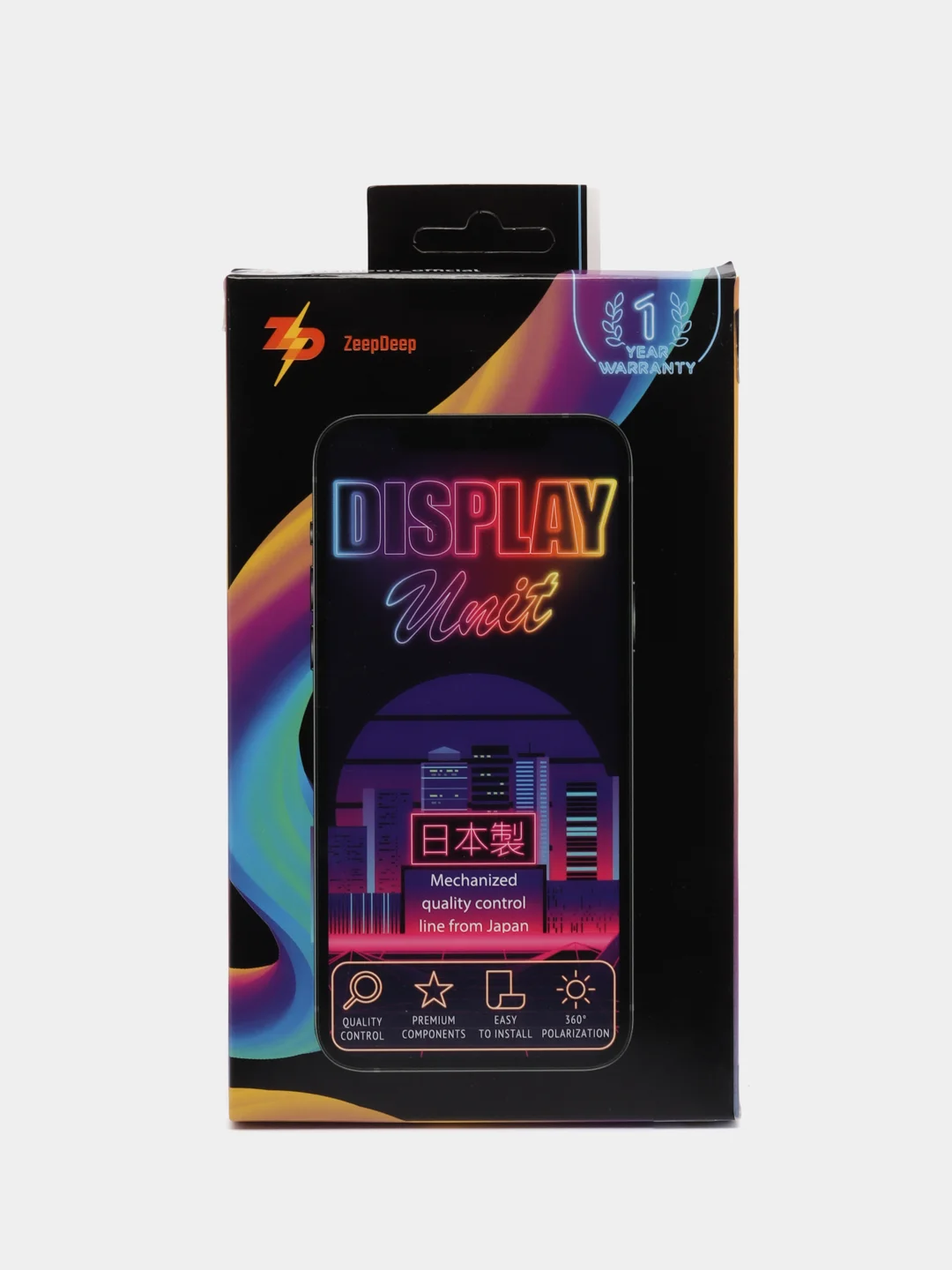 Черный дисплей в сборе с тачскрином ZeepDeep Premium для iPhone 7 plus, черный, прокладка-абсорбер