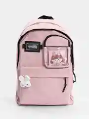 Розовый школьный рюкзак с карманом