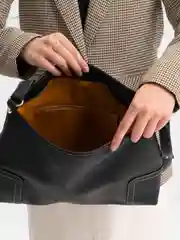 Черный женская сумка, через плечо, экокожа