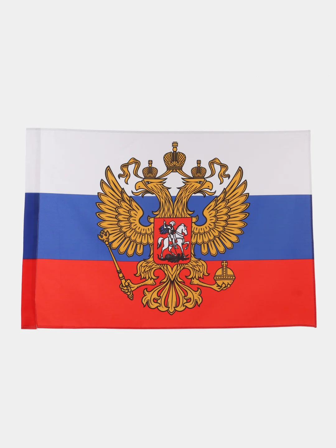 Флаг России / РФ / триколор 90 х 135 см с гербом, с влагозащитной пропиткой, Staff, 550226