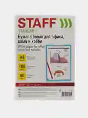 Бумага писчая, офисная белая для принтера А4, 80 г/м2, 100 листов, Staff 146%, CIE, 115351
