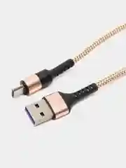 Золотой кабель 5A 1/1.5/2 м Lightning/Type-C+OPPO Flash для быстрой зарядки и передачи данных